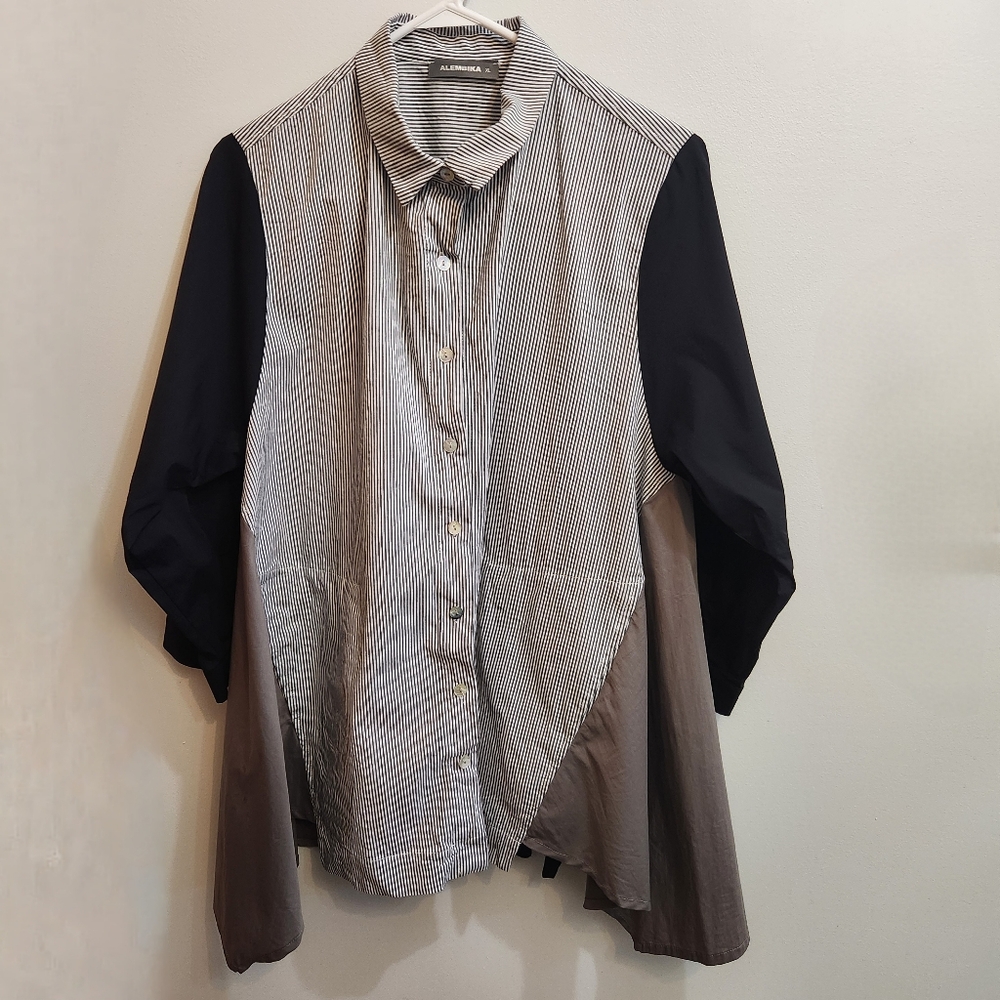 Alembika Mix Media Tunic Top Lagenlook Size XL